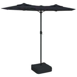 vidaXL Sombrilla doble con luces LED negro 316x240 cm