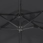 vidaXL Sombrilla doble con luces LED negro 316x240 cm vidaXL Sombrilla doble con luces LED negro 316x240 cm