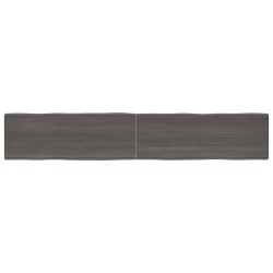 vidaXL Tablero mesa madera tratada borde vivo marrón 220x40x(2-6) cm