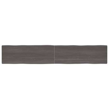 vidaXL Tablero mesa madera tratada borde vivo marrón 220x40x(2-6) cm