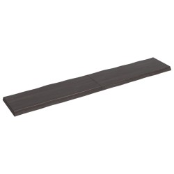 vidaXL Tablero mesa madera tratada borde vivo marrón 220x40x(2-6) cm