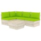vidaXL Muebles de jardín de palets 5 piezas y cojines madera de abeto vidaXL Muebles de jardín de palets 5 piezas y cojines madera de abeto