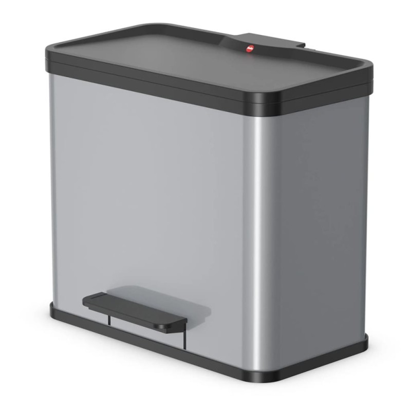 Hailo Cubo con pedal Oko Trio Plus tamaño L 3x9 L plateado 0633-220 Hailo Cubo con pedal Oko Trio Plus tamaño L 3x9 L plateado 0633-220