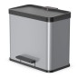 Hailo Cubo con pedal Oko Trio Plus tamaño L 3x9 L plateado 0633-220 Hailo Cubo con pedal Oko Trio Plus tamaño L 3x9 L plateado 0633-220