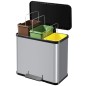 Hailo Cubo con pedal Oko Trio Plus tamaño L 3x9 L plateado 0633-220 Hailo Cubo con pedal Oko Trio Plus tamaño L 3x9 L plateado 0633-220