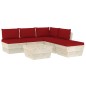 vidaXL Muebles de jardín de palets 6 piezas y cojines madera de abeto vidaXL Muebles de jardín de palets 6 piezas y cojines madera de abeto