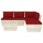 vidaXL Muebles de jardín de palets 6 piezas y cojines madera de abeto vidaXL Muebles de jardín de palets 6 piezas y cojines madera de abeto