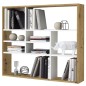 FMD Estantería de pared con 9 compartimentos roble envejecido y blanco FMD Estantería de pared con 9 compartimentos roble envejecido y blanco
