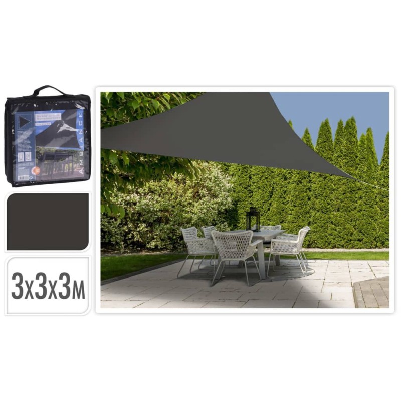 ProGarden Toldo de tela triangular gris oscuro 3x3x3 m ProGarden Toldo de tela triangular gris oscuro 3x3x3 m