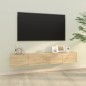 vidaXL Mueble TV de pared 2 uds madera contrachapada roble 100x30x30cm