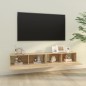vidaXL Mueble TV de pared 2 uds madera contrachapada roble 100x30x30cm