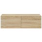 vidaXL Mueble TV de pared 2 uds madera contrachapada roble 100x30x30cm