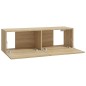 vidaXL Mueble TV de pared 2 uds madera contrachapada roble 100x30x30cm