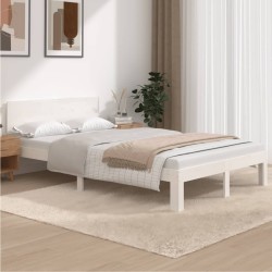 vidaXL Estructura de cama madera maciza de pino blanco 120x200 cm