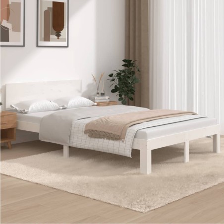 vidaXL Estructura de cama madera maciza de pino blanco 120x200 cm