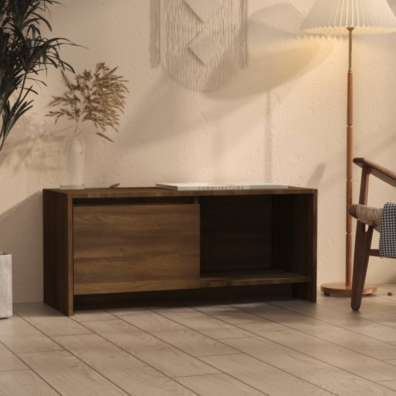 vidaXL Mueble de TV madera de ingeniería marrón roble 90x35x40 cm vidaXL Mueble de TV madera de ingeniería marrón roble 90x35x40 cm