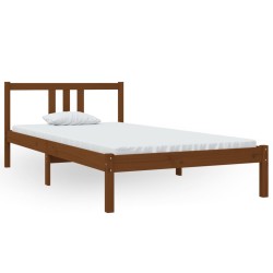 vidaXL Estructura de cama madera maciza marrón miel 100x200 cm