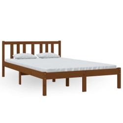 vidaXL Estructura de cama madera maciza marrón miel 120x200 cm