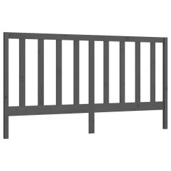 vidaXL Cabecero de cama madera maciza de pino gris 186x4x100 cm