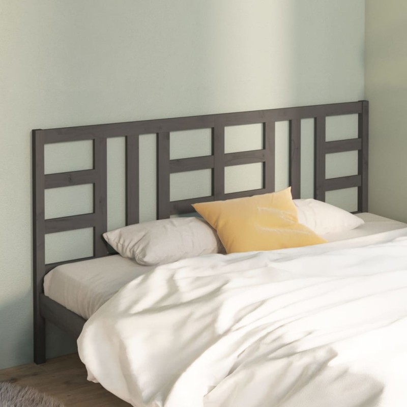 vidaXL Cabecero de cama madera maciza de pino gris 186x4x100 cm vidaXL Cabecero de cama madera maciza de pino gris 186x4x100 cm