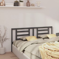 vidaXL Cabecero de cama madera maciza de pino gris 186x4x100 cm