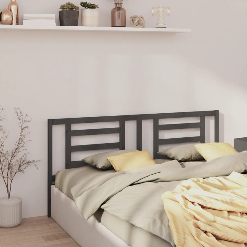 vidaXL Cabecero de cama madera maciza de pino gris 186x4x100 cm vidaXL Cabecero de cama madera maciza de pino gris 186x4x100 cm
