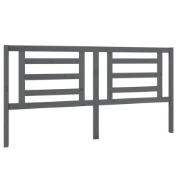 vidaXL Cabecero de cama madera maciza de pino gris 186x4x100 cm
