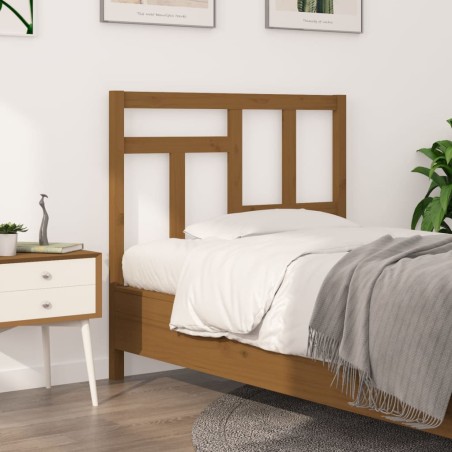 vidaXL Cabecero de cama madera maciza pino marrón miel 105,5x4x100 cm