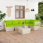 vidaXL Muebles de jardín de palets 6 piezas y cojines madera de abeto vidaXL Muebles de jardín de palets 6 piezas y cojines madera de abeto