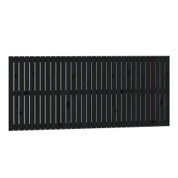 vidaXL Cabecero de cama de pared madera maciza pino negro 204x3x90 cm