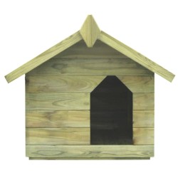 vidaXL Casa de perro de jardín tejado abierto madera pino impregnada