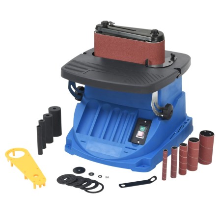 vidaXL Lijadora de banda y huso oscilante 450 W azul