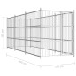 vidaXL Perrera de exterior 450x150x185 cm