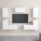 vidaXL Set de muebles de salón TV 7 piezas madera de ingeniería blanco