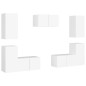 vidaXL Set de muebles de salón TV 7 piezas madera de ingeniería blanco