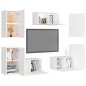 vidaXL Set de muebles de salón TV 7 piezas madera de ingeniería blanco