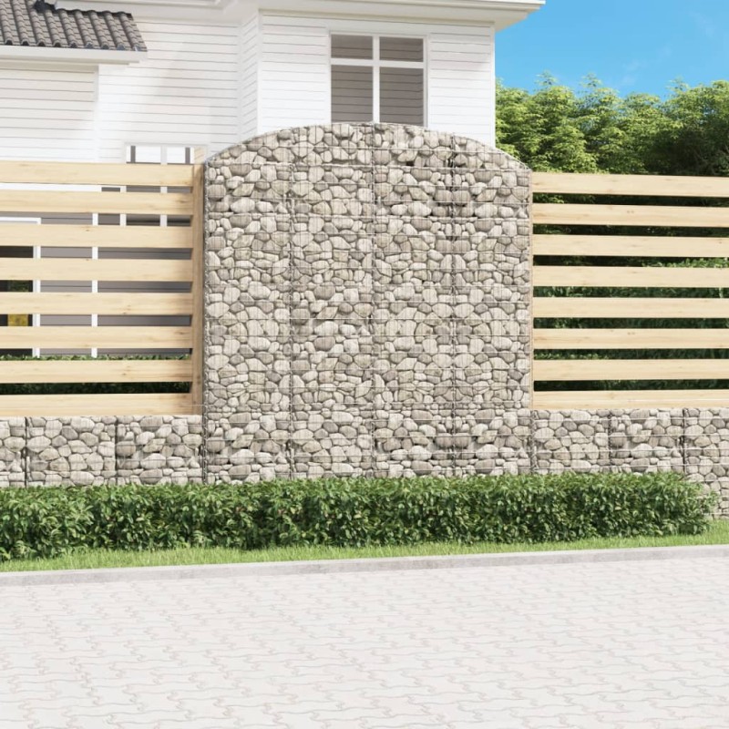 vidaXL Cesta gaviones forma arco hierro galvanizado 200x30x220/240 cm