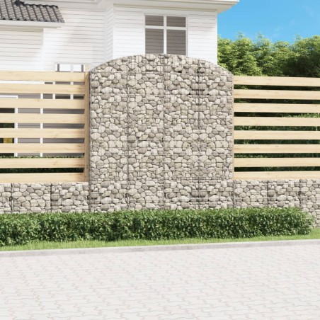 vidaXL Cesta gaviones forma arco hierro galvanizado 200x30x220/240 cm