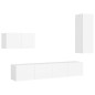 vidaXL Set de muebles de salón TV 4 piezas madera de ingeniería blanco