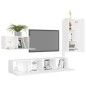 vidaXL Set de muebles de salón TV 4 piezas madera de ingeniería blanco