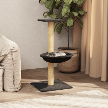 vidaXL Rascador para gatos con poste de sisal gris oscuro 74 cm