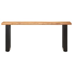 vidaXL Banco con borde irregular madera maciza de acacia y acero 110cm