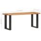 vidaXL Banco con borde irregular madera maciza de acacia y acero 110cm vidaXL Banco con borde irregular madera maciza de acacia y acero 110cm