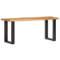 vidaXL Banco con borde irregular madera maciza de acacia y acero 110cm vidaXL Banco con borde irregular madera maciza de acacia y acero 110cm