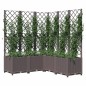 vidaXL Jardinera con enrejado PP marrón 120x120x136 cm vidaXL Jardinera con enrejado PP marrón 120x120x136 cm