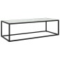 vidaXL Mesa de centro negra con vidrio de mármol blanco 120x50x35 cm vidaXL Mesa de centro negra con vidrio de mármol blanco 120x50x35 cm