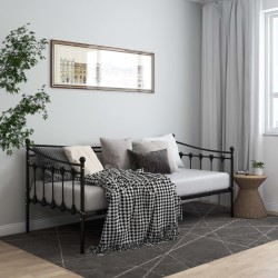 vidaXL Estructura de sofá cama de metal negro 90x200 cm