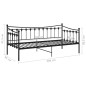 vidaXL Estructura de sofá cama de metal negro 90x200 cm vidaXL Estructura de sofá cama de metal negro 90x200 cm