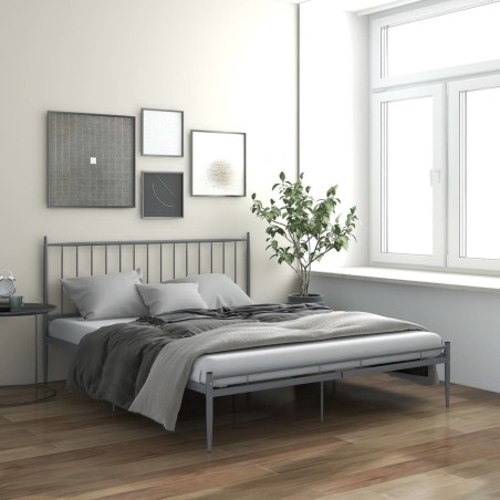 vidaXL Estructura de cama de metal gris 200x200 cm