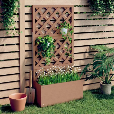 vidaXL Jardinera con enrejado WPC 65x33x135 cm